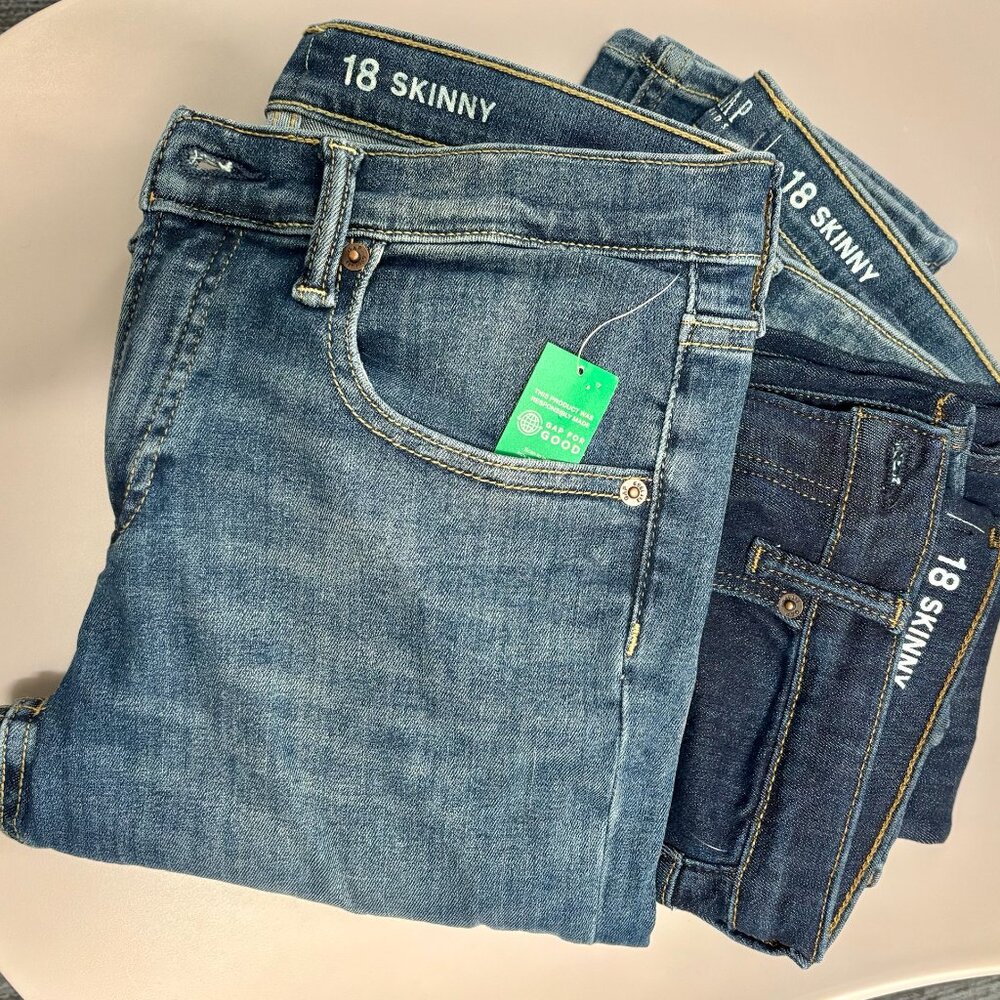 NWT SET OF THREE Gap skinny jeans for boys size 18/XXXL